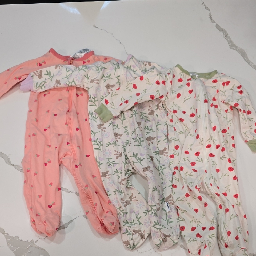 Gerber Pink, Green, and White Kids One Pieces